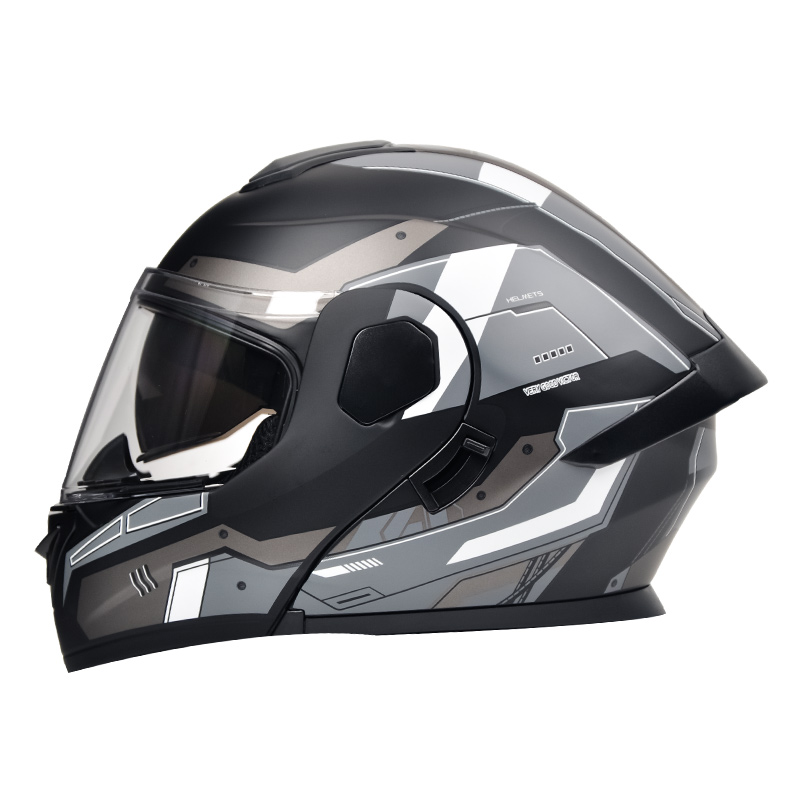 NB800 DOT Standard Flip Up Motorcykelhjälm Dubbla Visir Motocrosshjälm