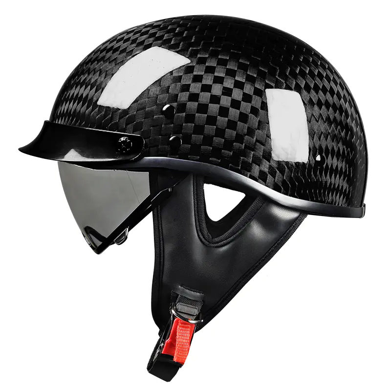 805 Carbon Fiber Half Face motorcykelhjälm Retro motocrosshjälm för Touring och Racing