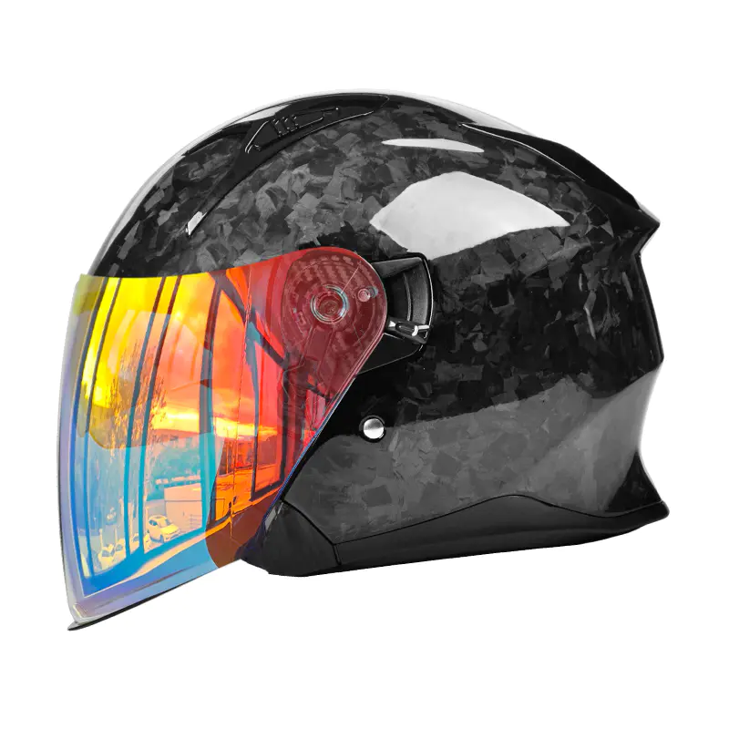 OF811 Carbon Fiber Open Face motorcykelhjälm DOT-certifierad dubbelvisirhjälm