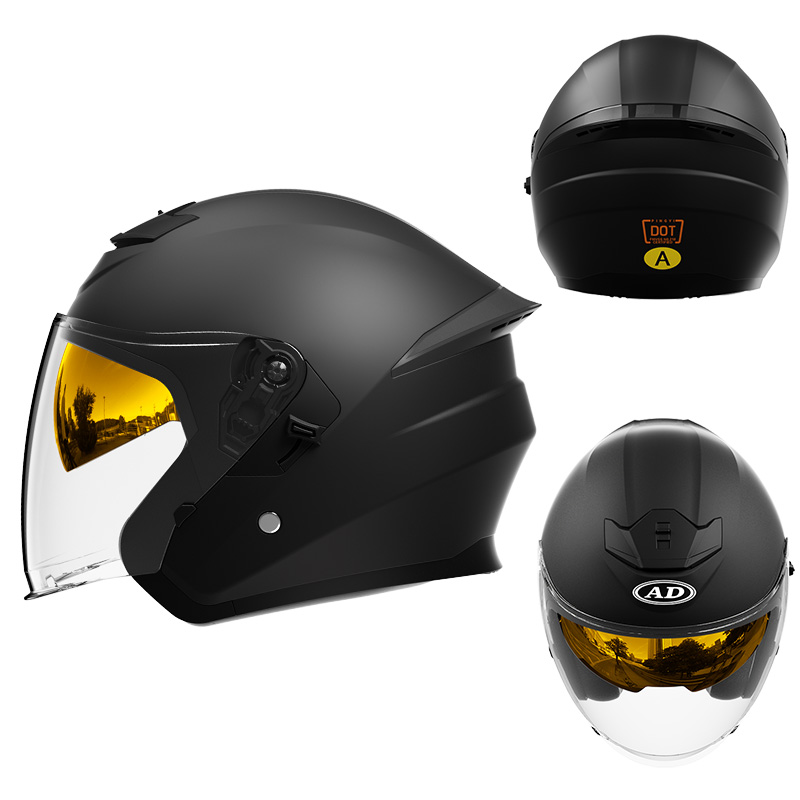 601 DOT Certified Double Visors Open Face Motorcykelhjälm ABS Motocrosshjälm