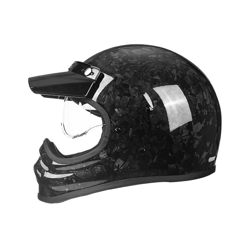 881 Lättvikts kolfiber helmask motorcykelhjälm motocrosshjälm